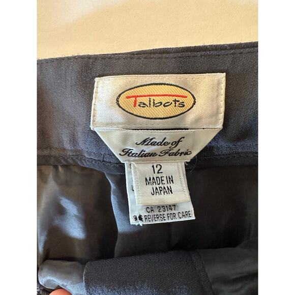Talbots Women Italian Wool Blend Slate Gray Wide Leg Trouser Pants Size 12 Lined - Picture 6 of 9